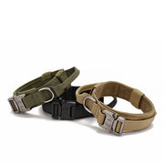 Ensemble collier et laisse pour chien en nylon durable, laisse réfléchissante, collier d'entraînement tactique pour chien, grand ensemble de laisses pour chien