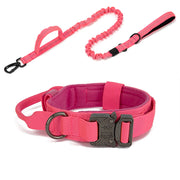 Ensemble collier et laisse pour chien en nylon durable, laisse réfléchissante, collier d'entraînement tactique pour chien, grand ensemble de laisses pour chien