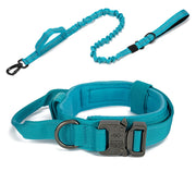 Ensemble collier et laisse pour chien en nylon durable, laisse réfléchissante, collier d'entraînement tactique pour chien, grand ensemble de laisses pour chien