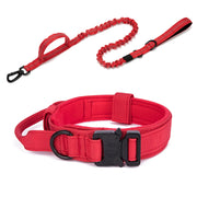 Ensemble collier et laisse pour chien en nylon durable, laisse réfléchissante, collier d'entraînement tactique pour chien, grand ensemble de laisses pour chien